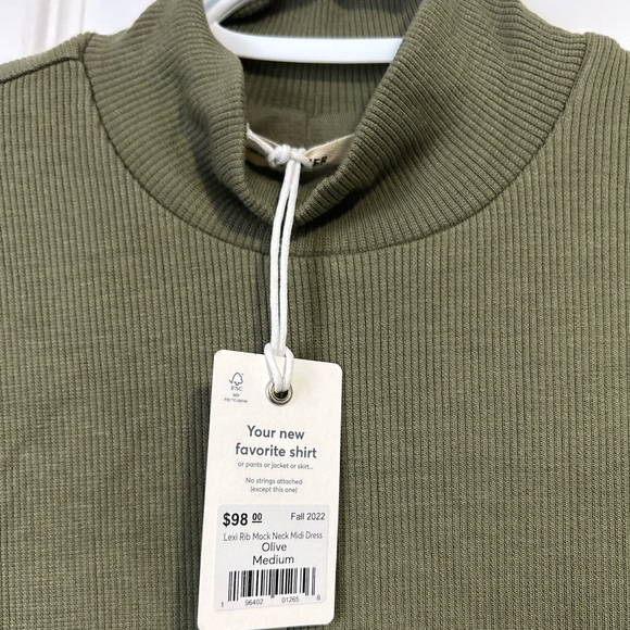 NWT Marine Layer Lexi Rib Mock Neck Midi Dress - Picture 6 of 8